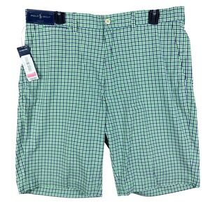 NEW Polo Golf Ralph Lauren Mens Shorts Green Navy Gingham Plaid Links Size 35